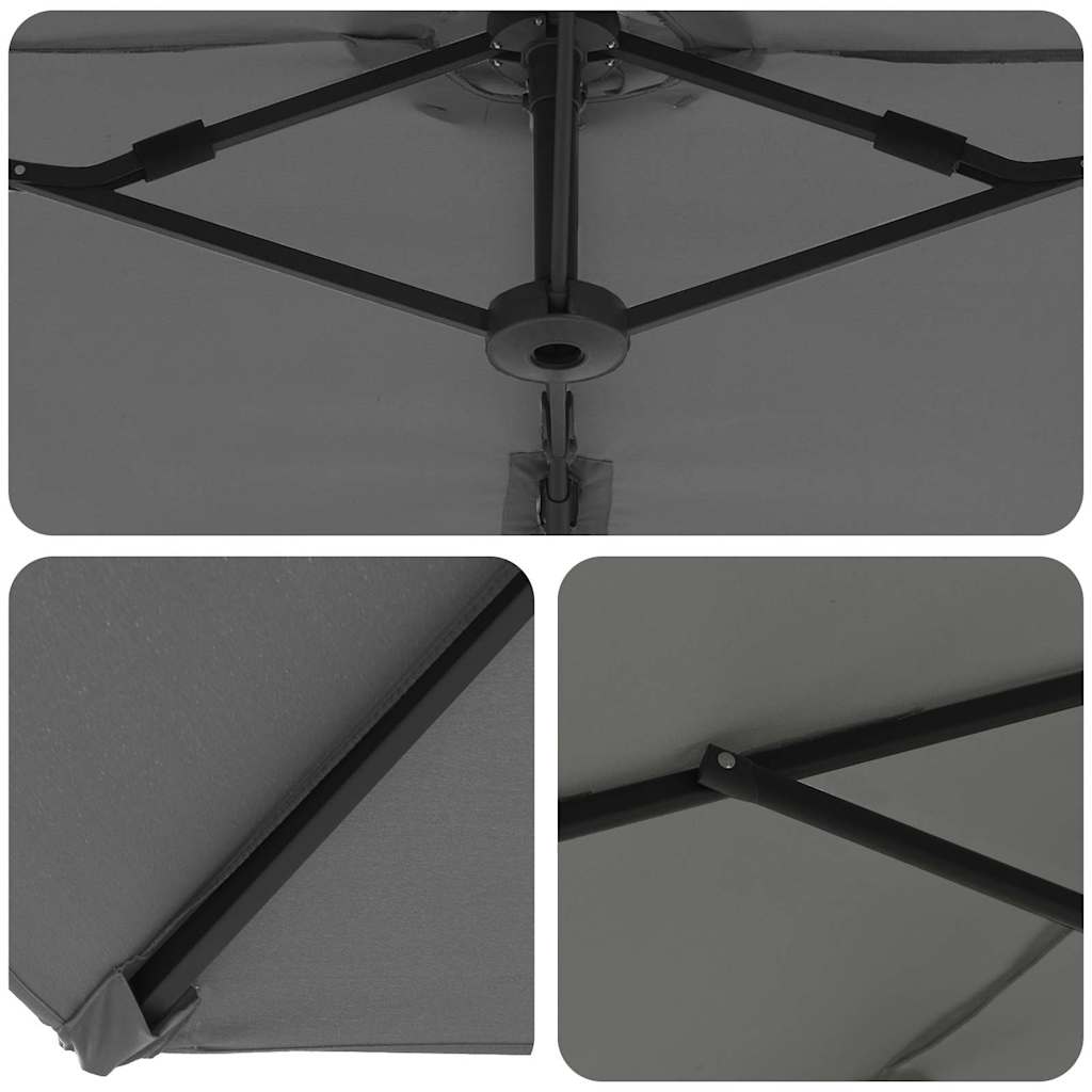 Parasol Antraciet 372 x 198 x 243 cm Polyester en Aluminium is nu te koop bij PeponiXL, paradijselijk wonen!