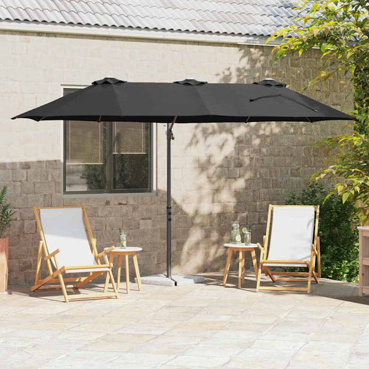 Parasol Zwart 372 x 198 x 243 cm Polyester en Aluminium is nu te koop bij PeponiXL, paradijselijk wonen!