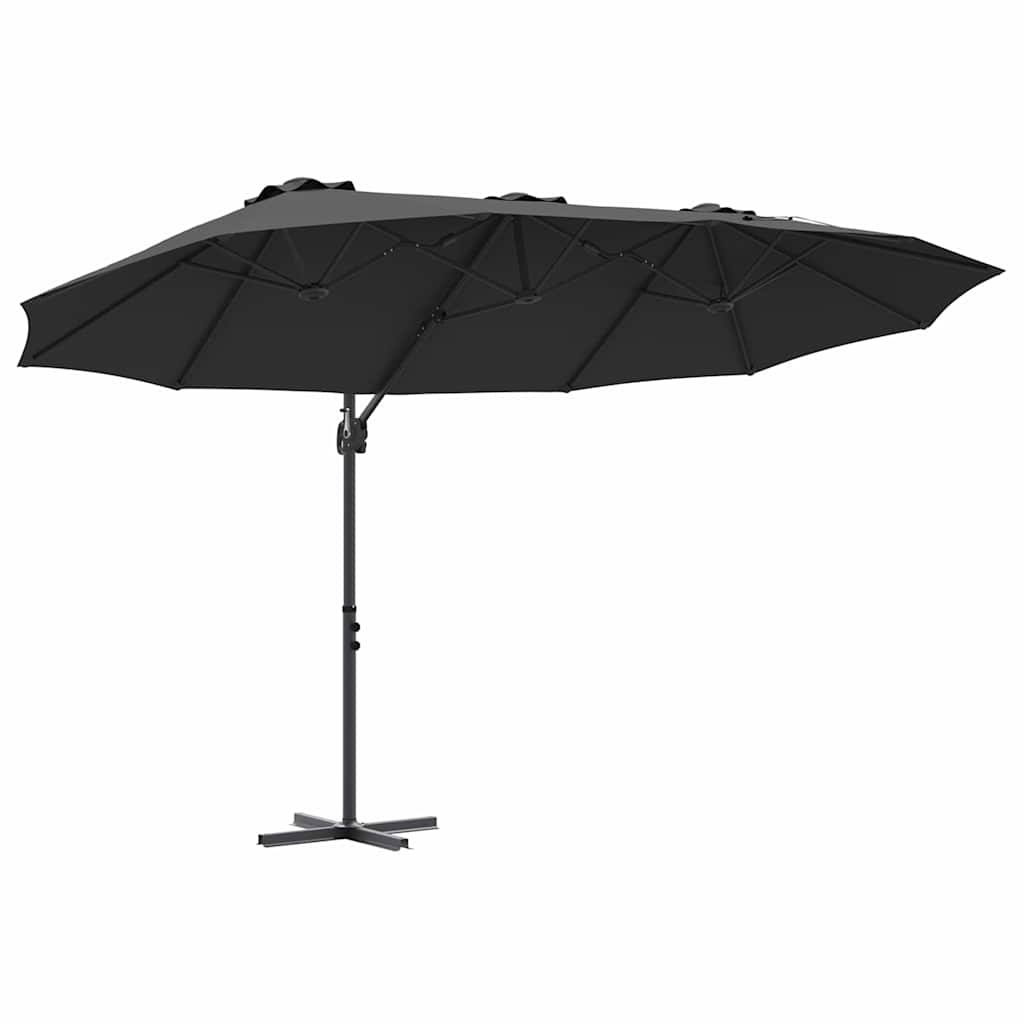 Parasol Zwart 372 x 198 x 243 cm Polyester en Aluminium is nu te koop bij PeponiXL, paradijselijk wonen!