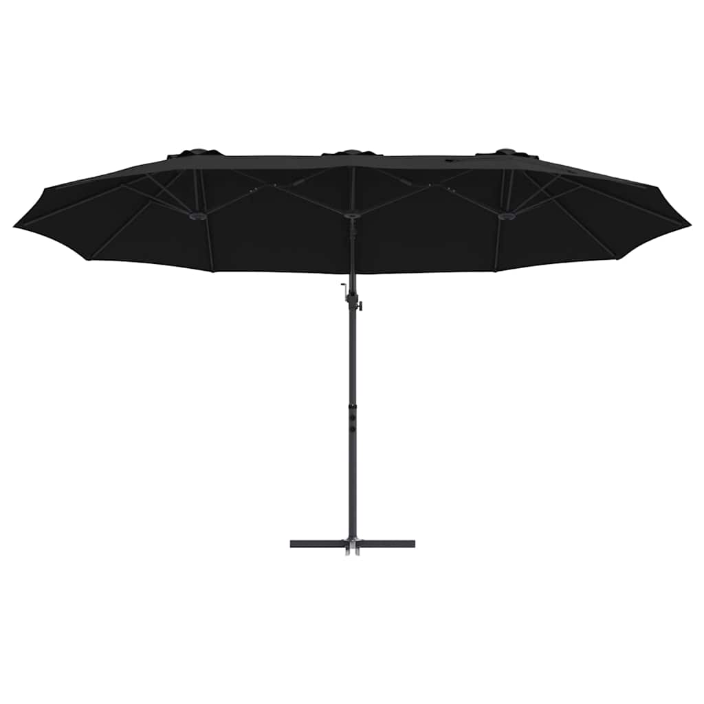 Parasol Zwart 372 x 198 x 243 cm Polyester en Aluminium is nu te koop bij PeponiXL, paradijselijk wonen!
