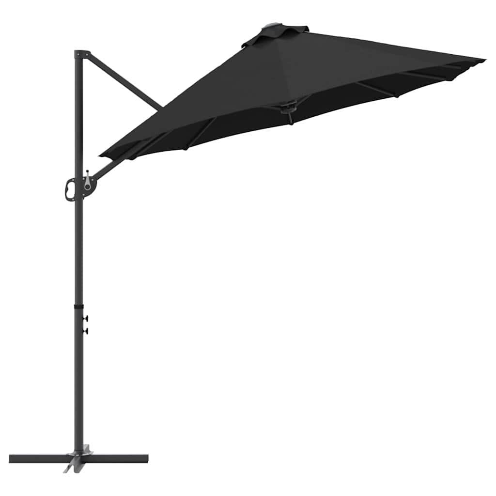 Parasol Zwart 372 x 198 x 243 cm Polyester en Aluminium is nu te koop bij PeponiXL, paradijselijk wonen!