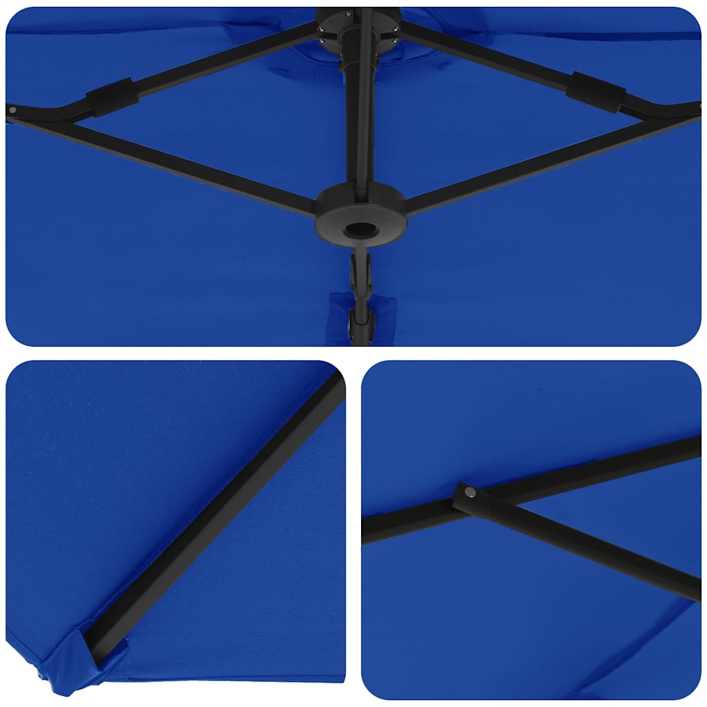 Parasol Azurblauw 372 x 198 x 243 cm Polyester en Aluminium is nu te koop bij PeponiXL, paradijselijk wonen!