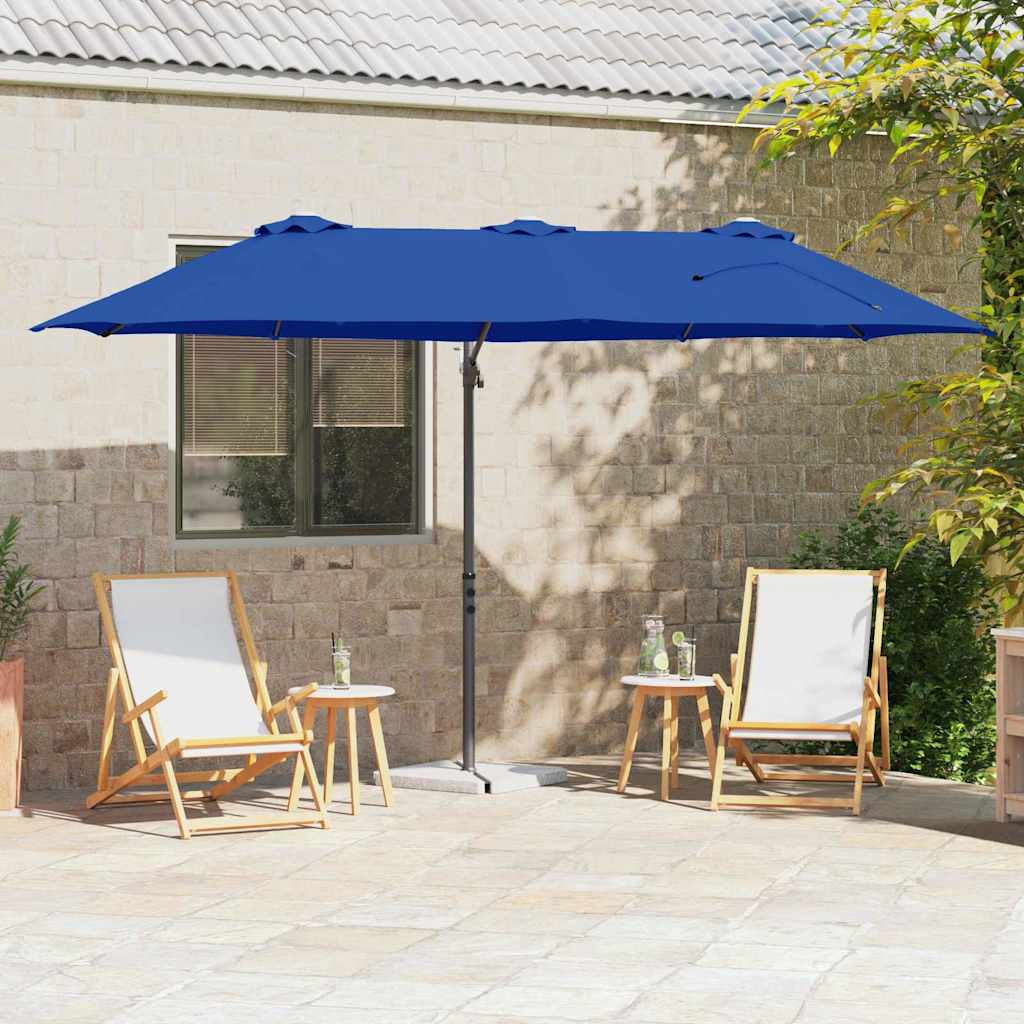 Parasol Azurblauw 372 x 198 x 243 cm Polyester en Aluminium is nu te koop bij PeponiXL, paradijselijk wonen!