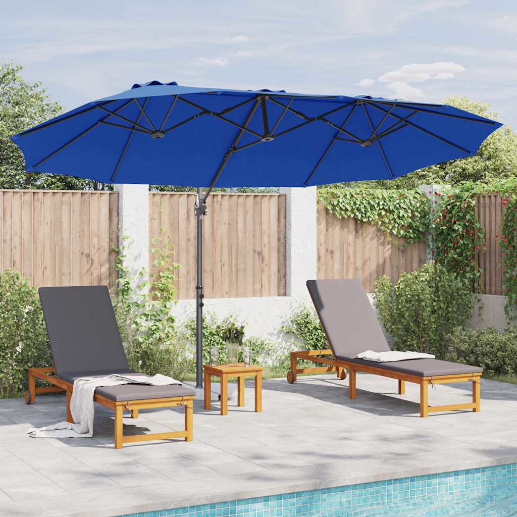 Parasol Azurblauw 372 x 198 x 243 cm Polyester en Aluminium is nu te koop bij PeponiXL, paradijselijk wonen!