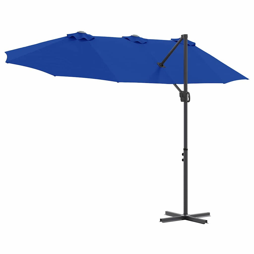 Parasol Azurblauw 372 x 198 x 243 cm Polyester en Aluminium is nu te koop bij PeponiXL, paradijselijk wonen!