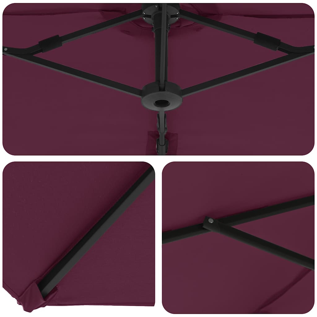 Parasol Bordeaux Rood 372 x 198 x 243 cm Polyester en Aluminium is nu te koop bij PeponiXL, paradijselijk wonen!