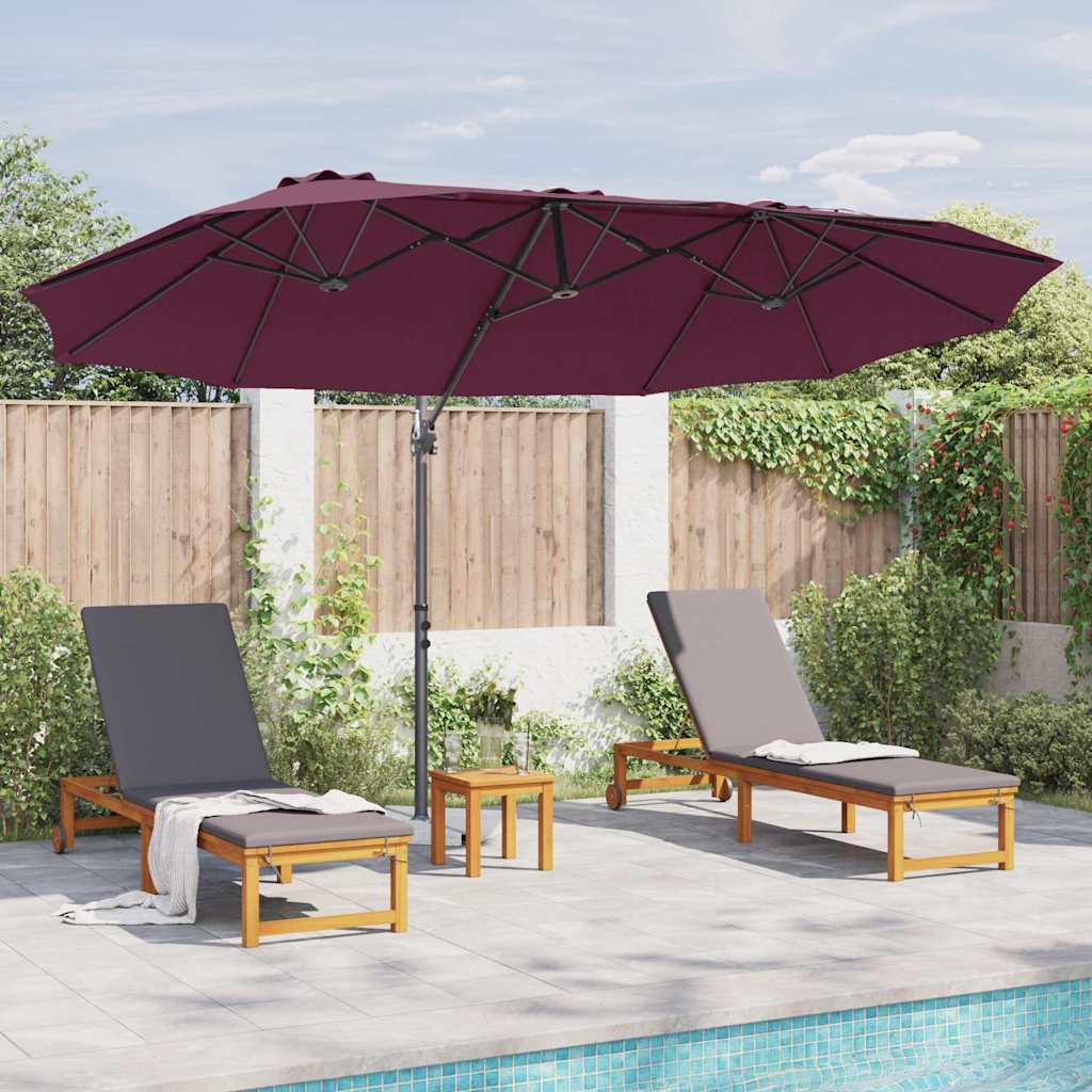 Parasol Bordeaux Rood 372 x 198 x 243 cm Polyester en Aluminium is nu te koop bij PeponiXL, paradijselijk wonen!