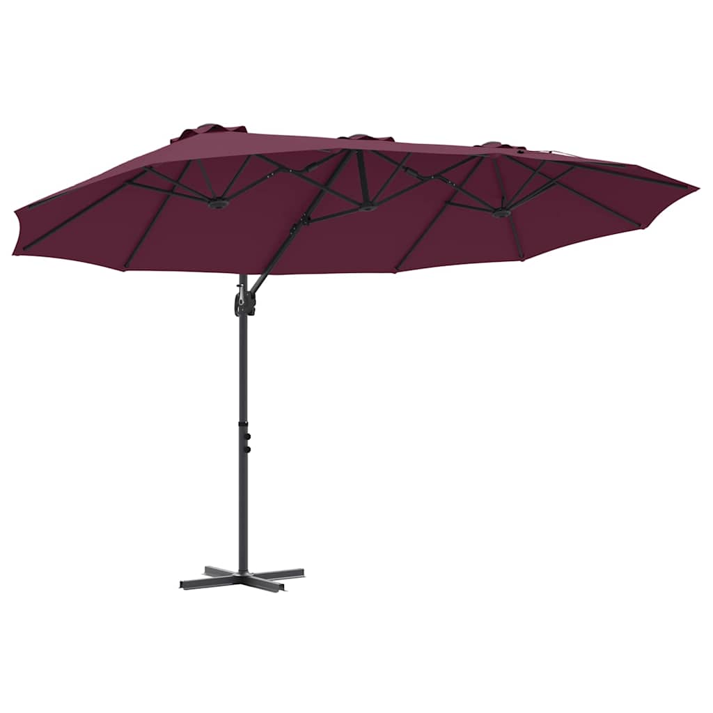 Parasol Bordeaux Rood 372 x 198 x 243 cm Polyester en Aluminium is nu te koop bij PeponiXL, paradijselijk wonen!