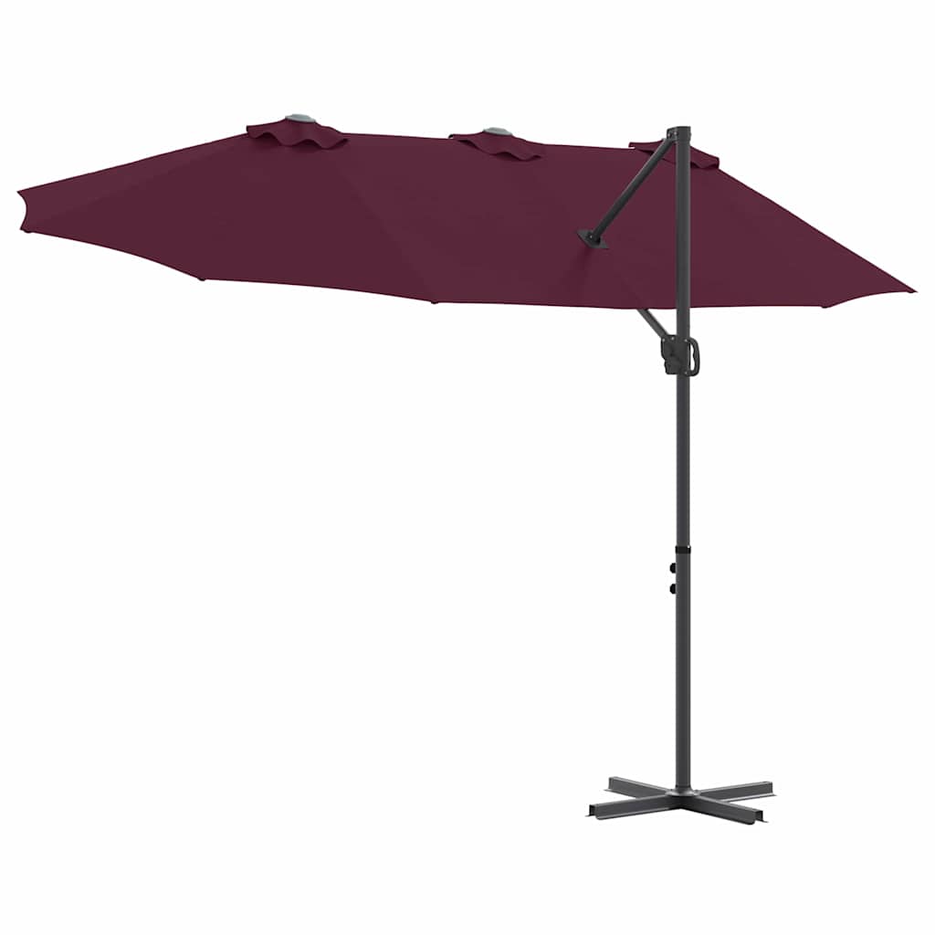 Parasol Bordeaux Rood 372 x 198 x 243 cm Polyester en Aluminium is nu te koop bij PeponiXL, paradijselijk wonen!