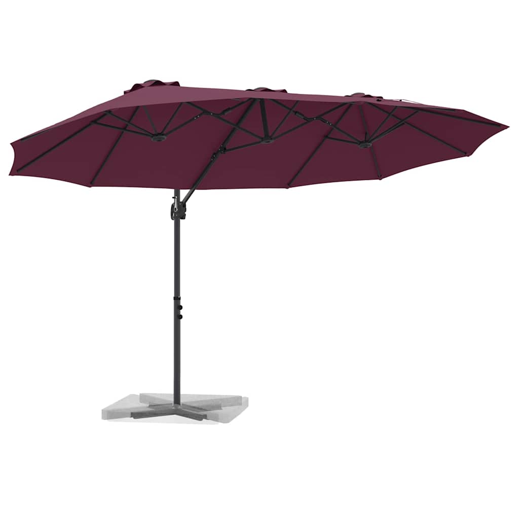 Parasol Bordeaux Rood 372 x 198 x 243 cm Polyester en Aluminium is nu te koop bij PeponiXL, paradijselijk wonen!