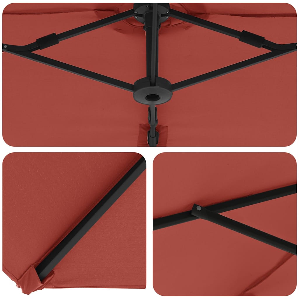 Parasol Terracotta 372 x 198 x 243 cm Polyester en Aluminium is nu te koop bij PeponiXL, paradijselijk wonen!