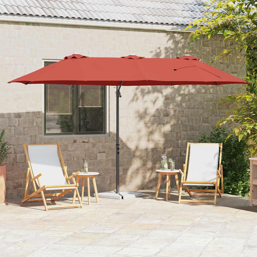 Parasol Terracotta 372 x 198 x 243 cm Polyester en Aluminium is nu te koop bij PeponiXL, paradijselijk wonen!