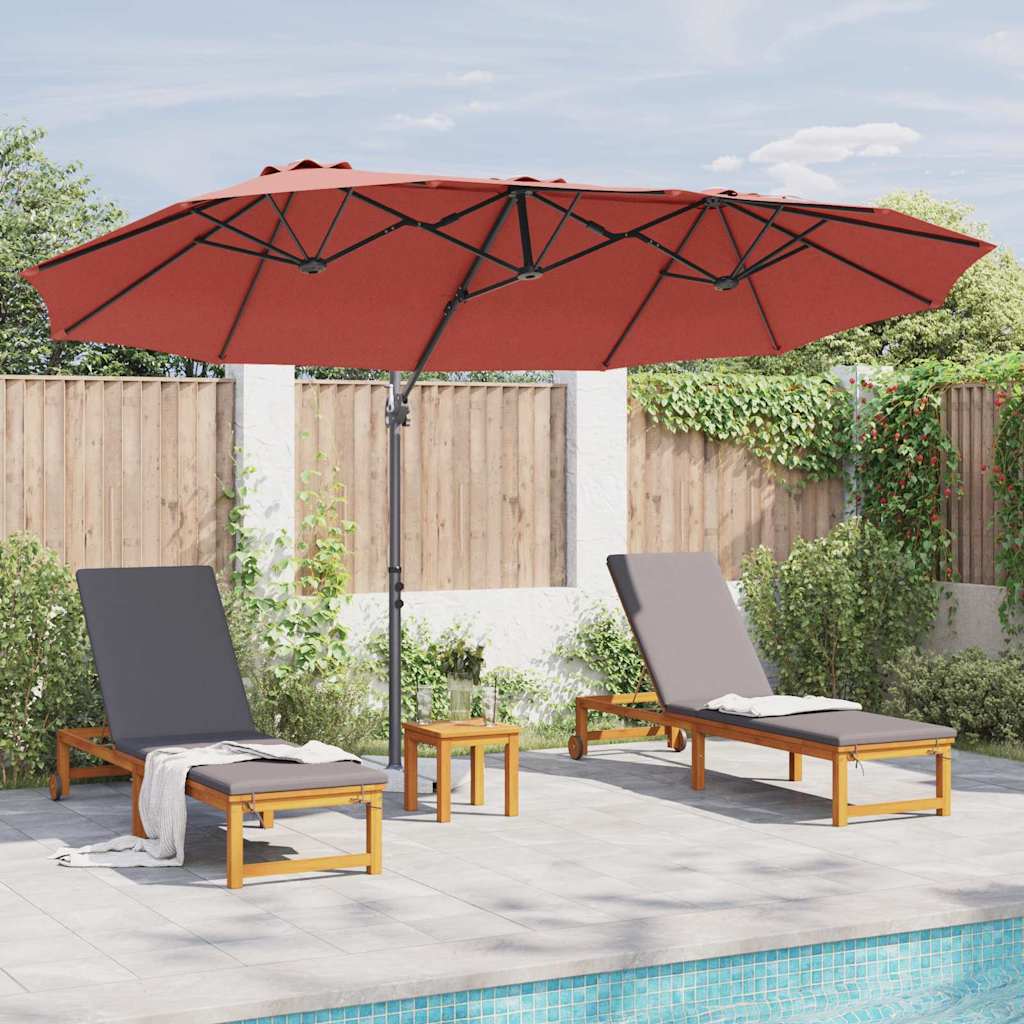 Parasol Terracotta 372 x 198 x 243 cm Polyester en Aluminium is nu te koop bij PeponiXL, paradijselijk wonen!