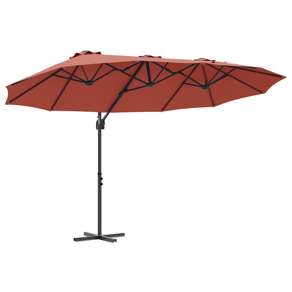 Parasol Terracotta 372 x 198 x 243 cm Polyester en Aluminium is nu te koop bij PeponiXL, paradijselijk wonen!