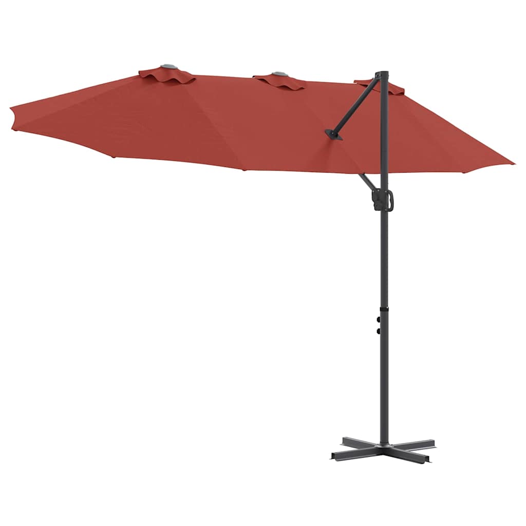 Parasol Terracotta 372 x 198 x 243 cm Polyester en Aluminium is nu te koop bij PeponiXL, paradijselijk wonen!