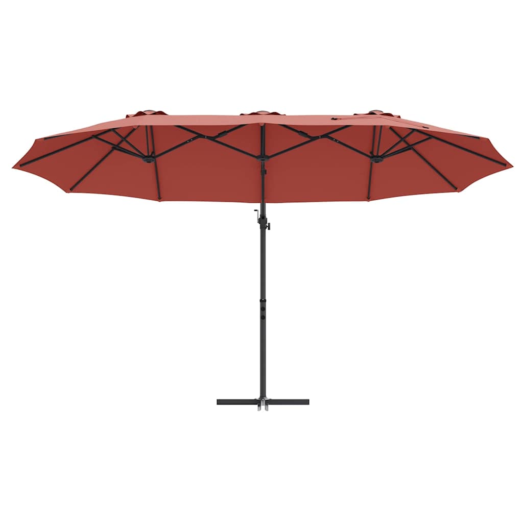 Parasol Terracotta 372 x 198 x 243 cm Polyester en Aluminium is nu te koop bij PeponiXL, paradijselijk wonen!