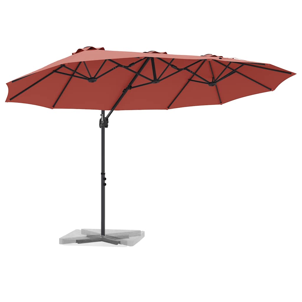 Parasol Terracotta 372 x 198 x 243 cm Polyester en Aluminium is nu te koop bij PeponiXL, paradijselijk wonen!