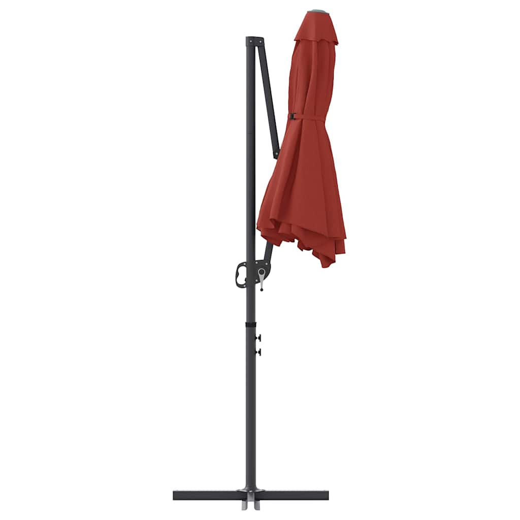 Parasol Terracotta 372 x 198 x 243 cm Polyester en Aluminium is nu te koop bij PeponiXL, paradijselijk wonen!