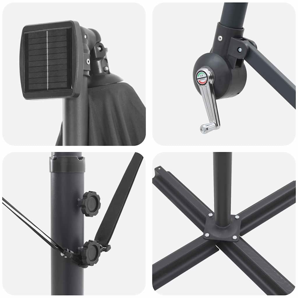 Parasol Antraciet 294 x 294 x 248 cm Polyester en Aluminium is nu te koop bij PeponiXL, paradijselijk wonen!