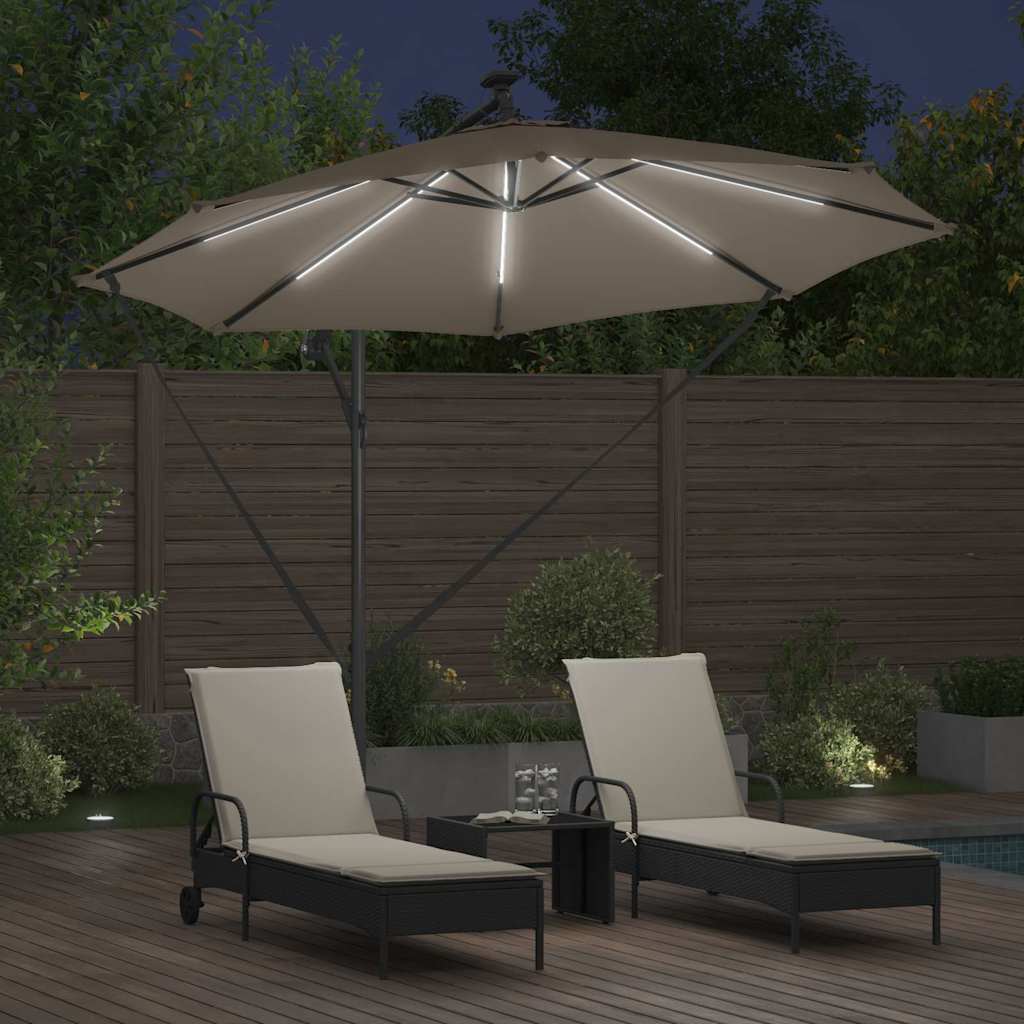 Parasol Taupe 294 x 294 x 248 cm Polyester en Aluminium is nu te koop bij PeponiXL, paradijselijk wonen!