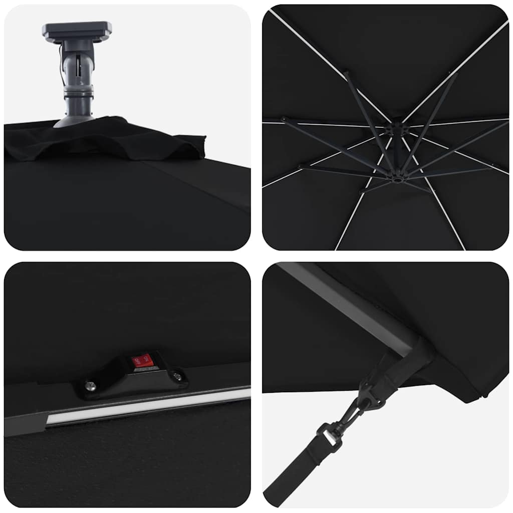 Parasol Zwart 294 x 294 x 248 cm Polyester en Aluminium is nu te koop bij PeponiXL, paradijselijk wonen!