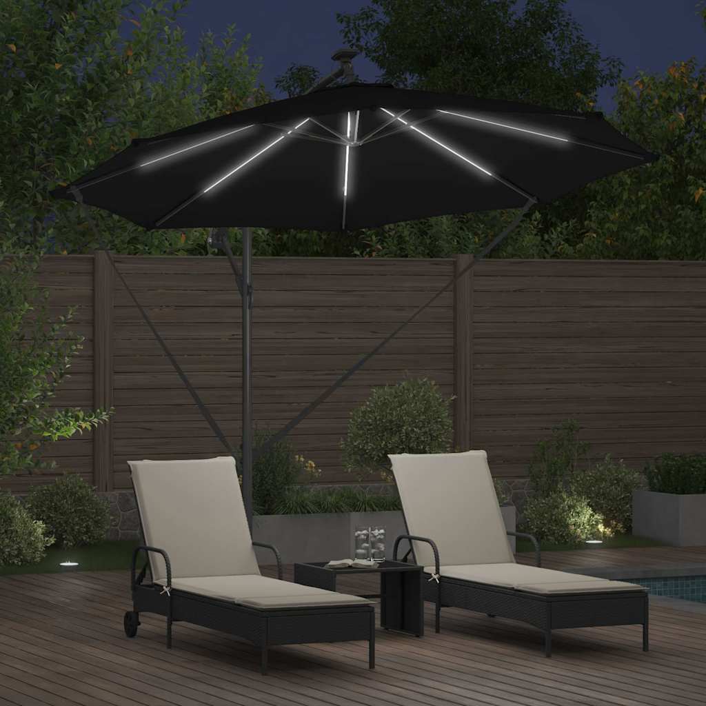 Parasol Zwart 294 x 294 x 248 cm Polyester en Aluminium is nu te koop bij PeponiXL, paradijselijk wonen!