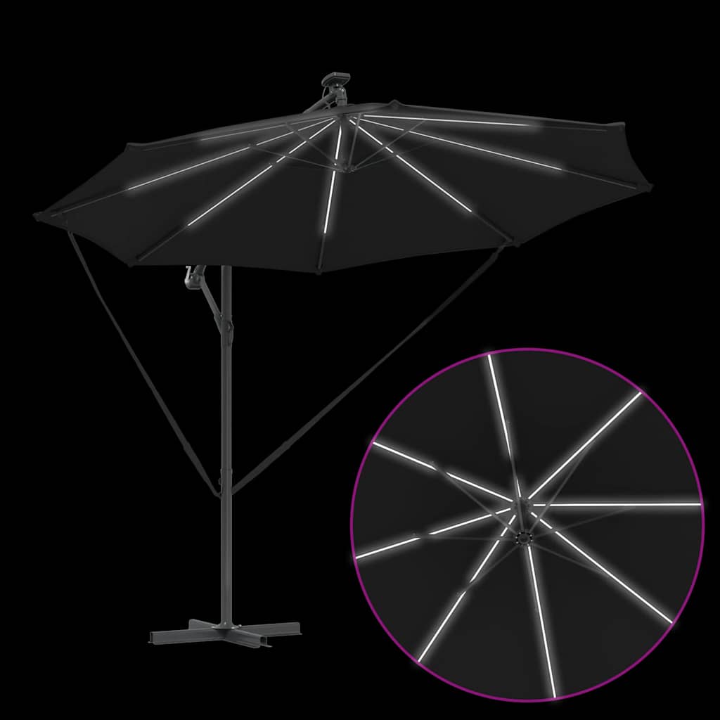 Parasol Zwart 294 x 294 x 248 cm Polyester en Aluminium is nu te koop bij PeponiXL, paradijselijk wonen!