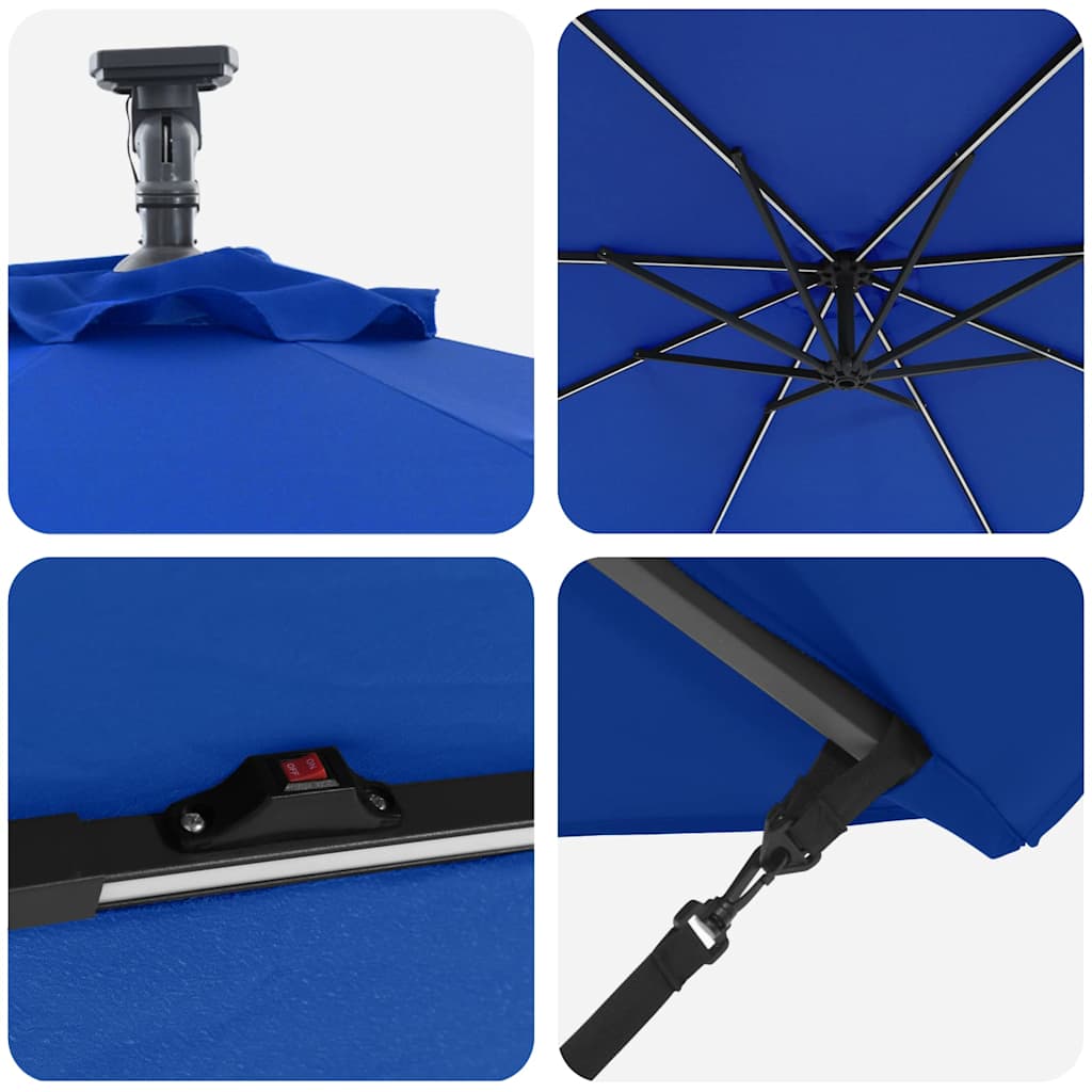 Parasol Azurblauw 294 x 294 x 248 cm Polyester en Aluminium is nu te koop bij PeponiXL, paradijselijk wonen!