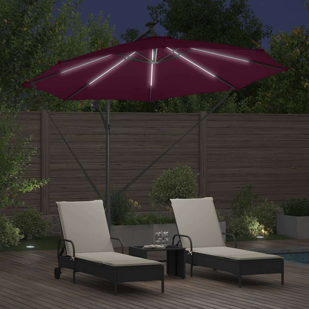 Parasol Bordeaux Rood 294 x 294 x 248 cm Polyester en Aluminium is nu te koop bij PeponiXL, paradijselijk wonen!