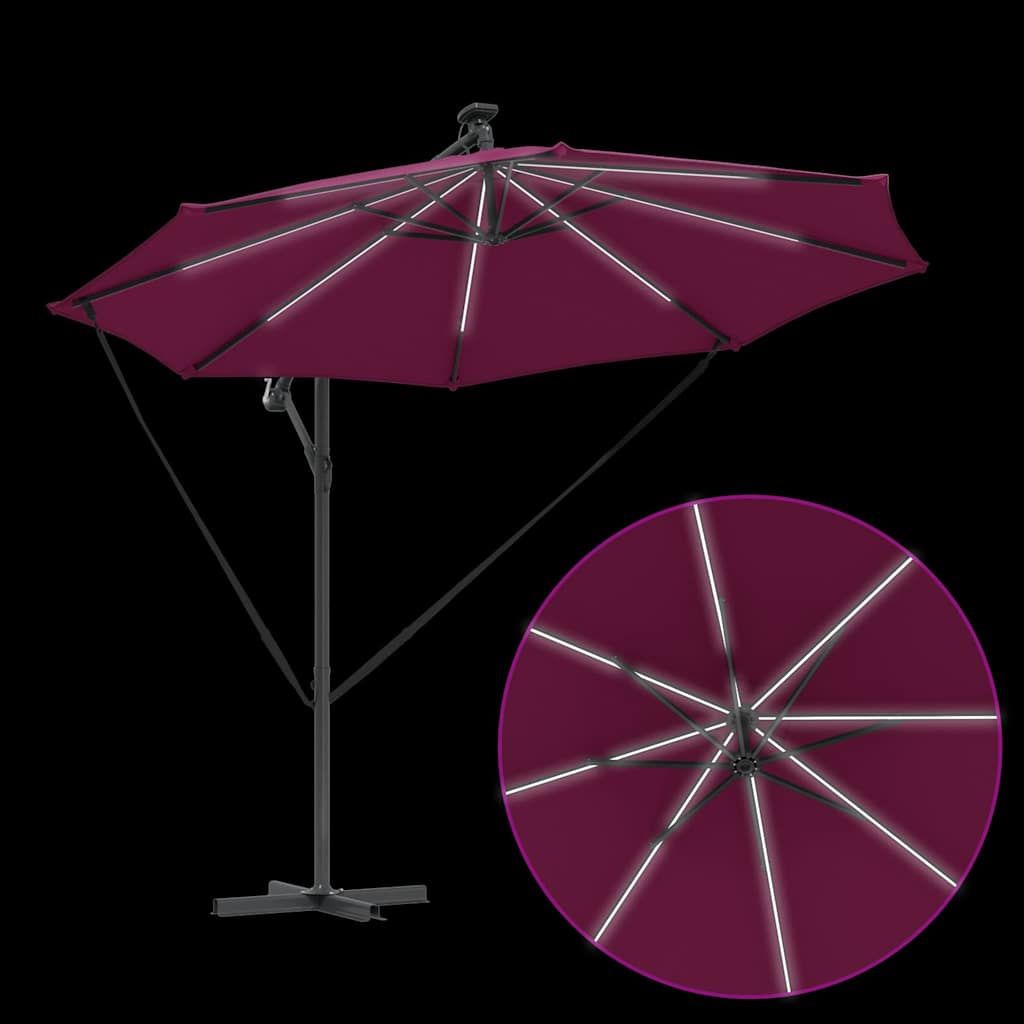 Parasol Bordeaux Rood 294 x 294 x 248 cm Polyester en Aluminium is nu te koop bij PeponiXL, paradijselijk wonen!