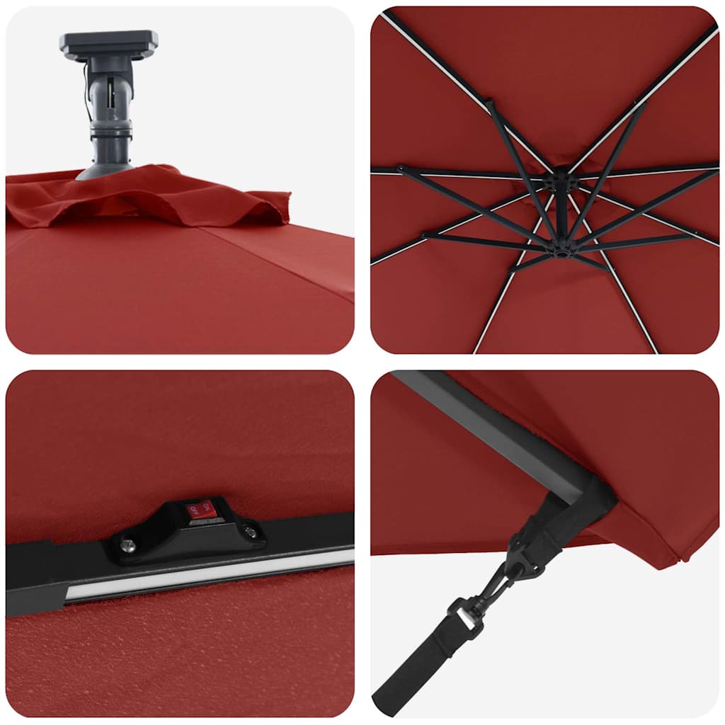 Parasol Terracotta 294 x 294 x 248 cm Polyester en Aluminium is nu te koop bij PeponiXL, paradijselijk wonen!