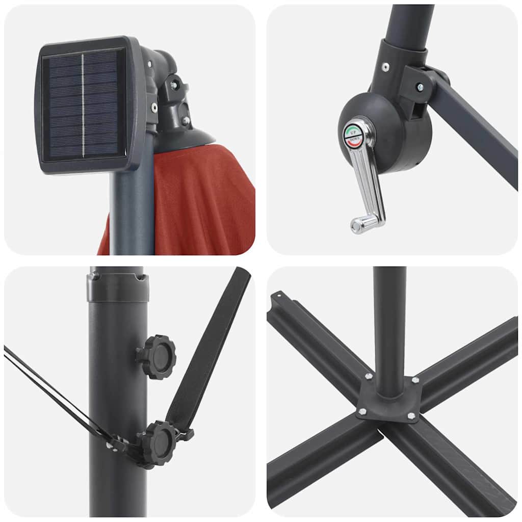 Parasol Terracotta 294 x 294 x 248 cm Polyester en Aluminium is nu te koop bij PeponiXL, paradijselijk wonen!