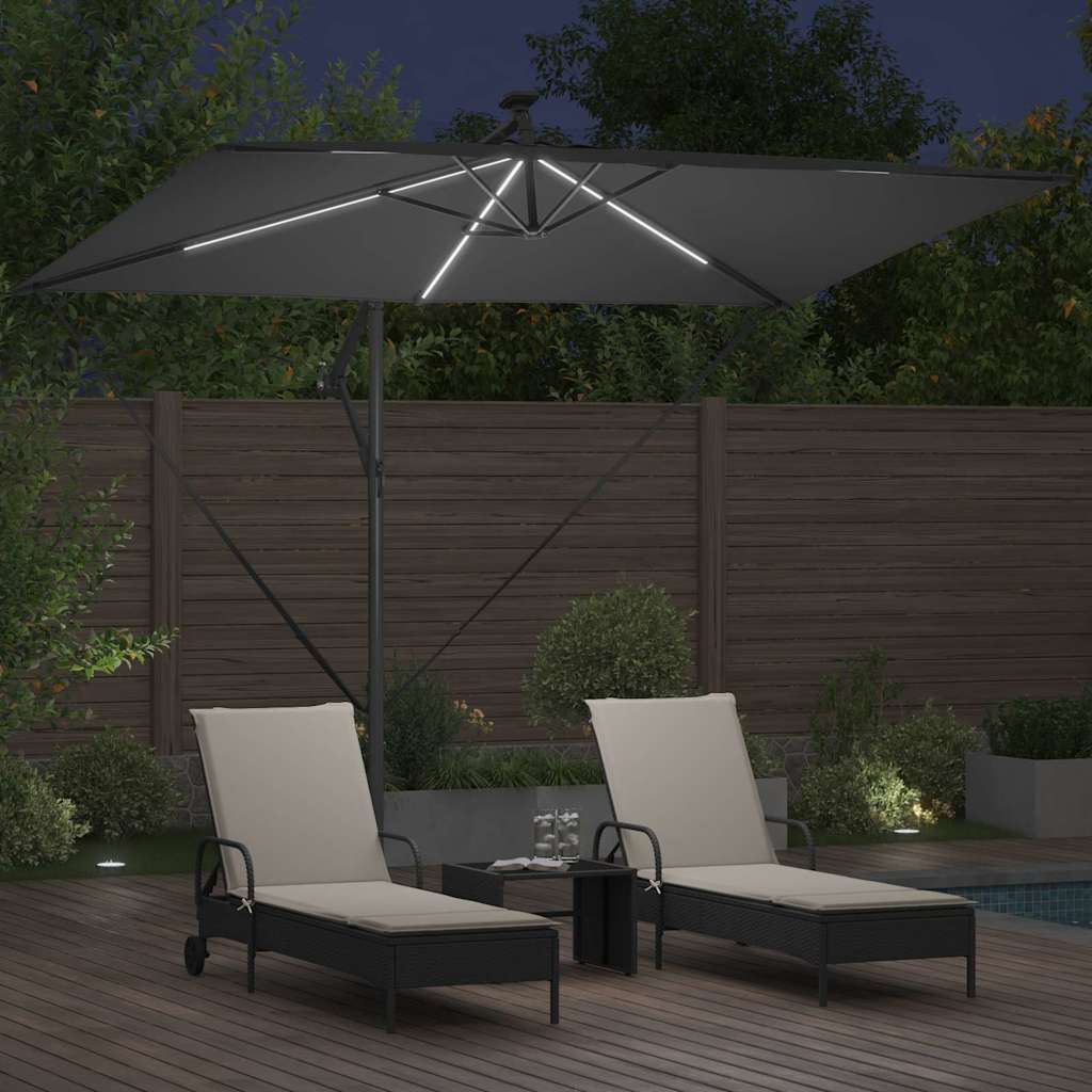 Parasol Antraciet 294 x 200 x 270 cm Polyester en Aluminium is nu te koop bij PeponiXL, paradijselijk wonen!