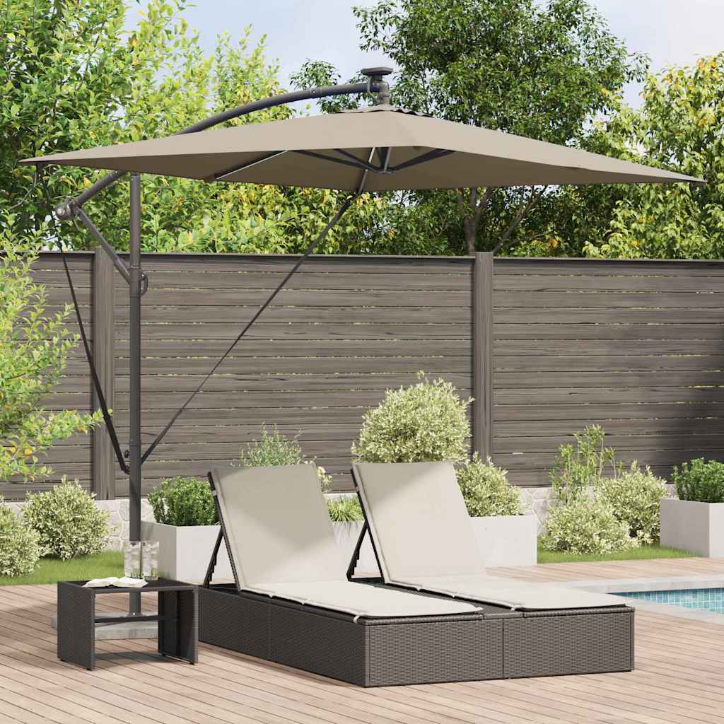 Parasol Taupe 294 x 200 x 270 cm Polyester en Aluminium is nu te koop bij PeponiXL, paradijselijk wonen!