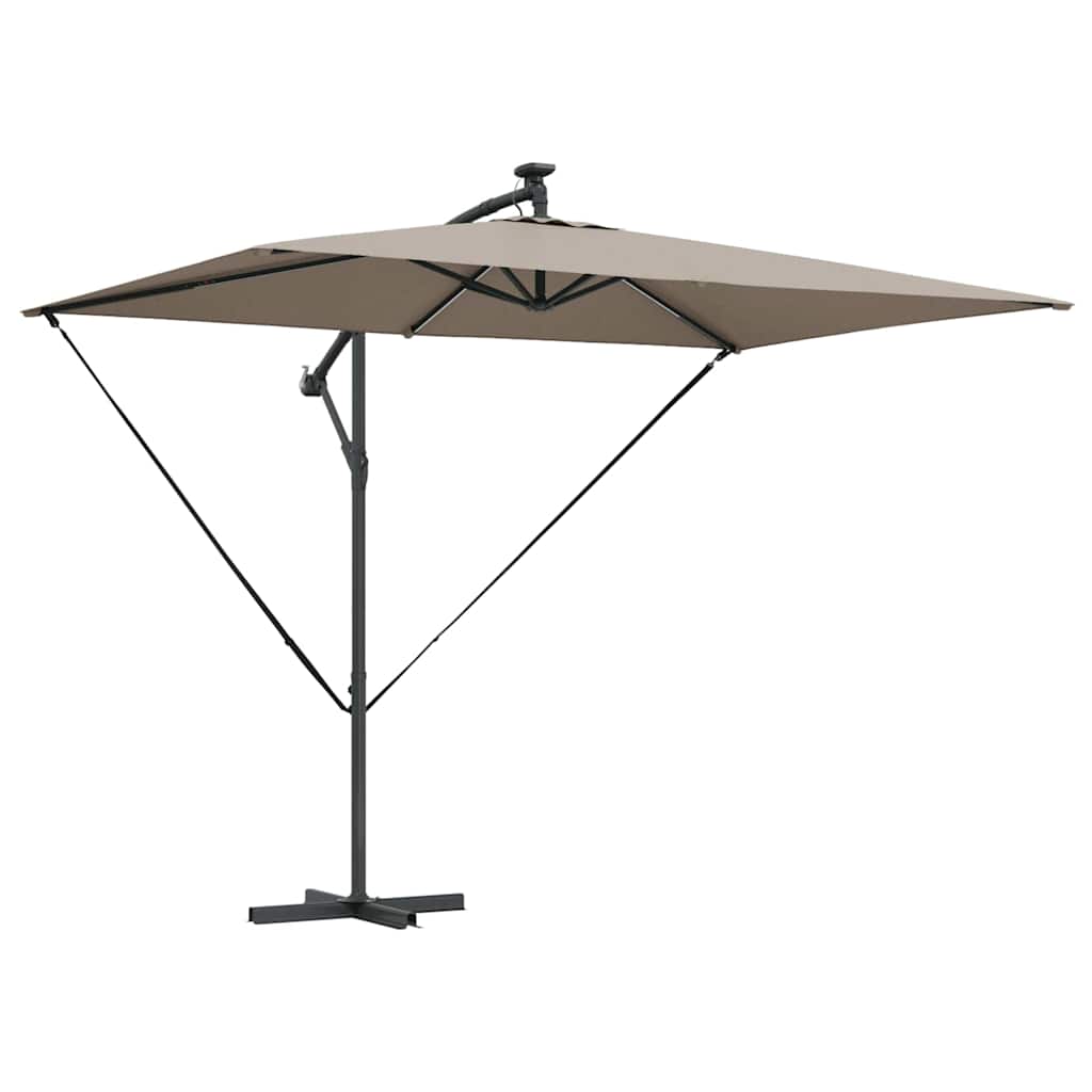 Parasol Taupe 294 x 200 x 270 cm Polyester en Aluminium is nu te koop bij PeponiXL, paradijselijk wonen!
