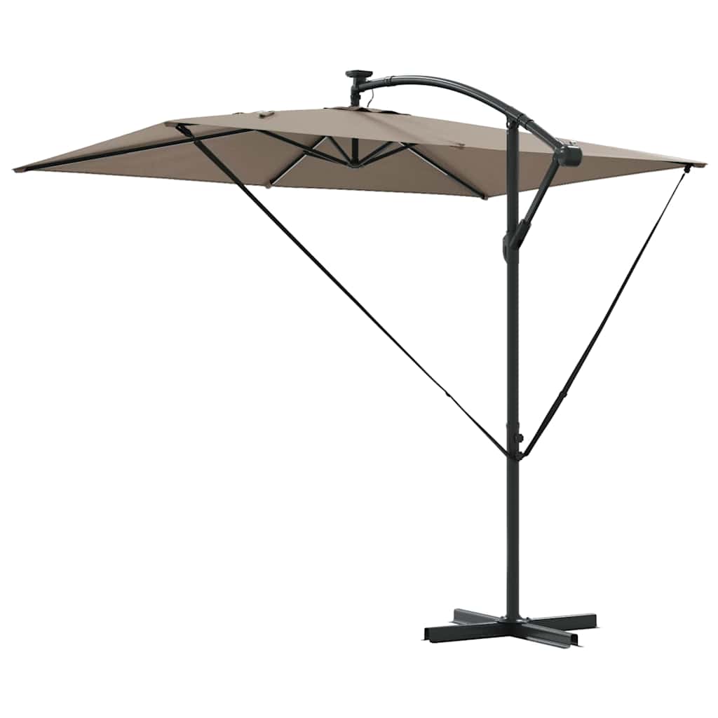 Parasol Taupe 294 x 200 x 270 cm Polyester en Aluminium is nu te koop bij PeponiXL, paradijselijk wonen!