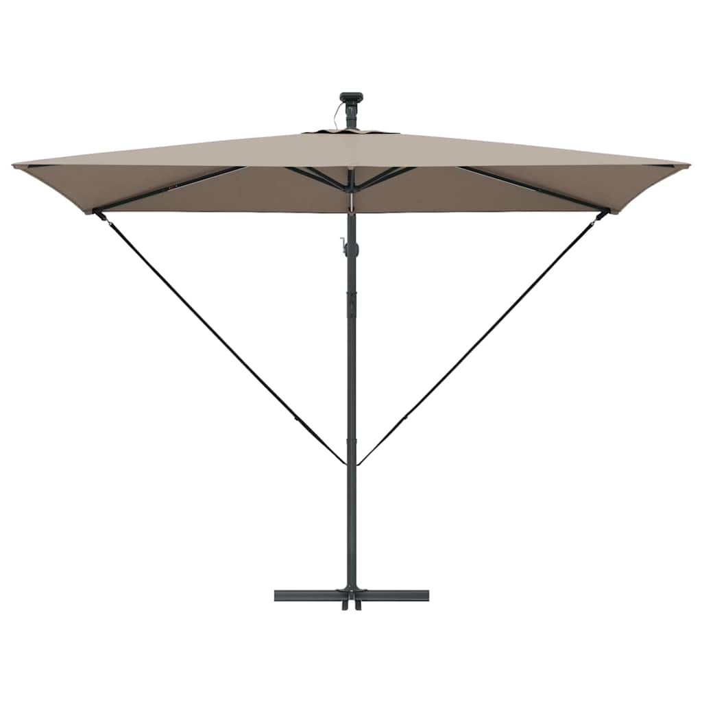 Parasol Taupe 294 x 200 x 270 cm Polyester en Aluminium is nu te koop bij PeponiXL, paradijselijk wonen!