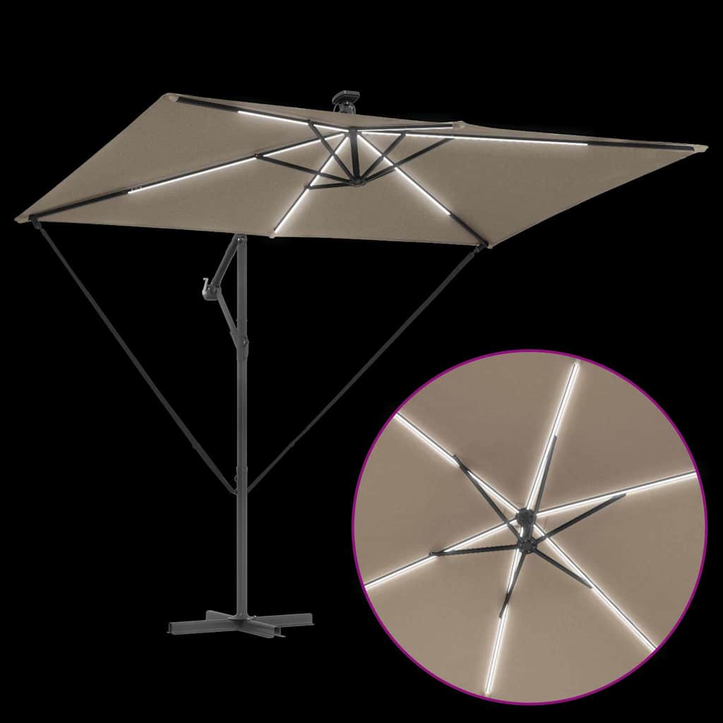 Parasol Taupe 294 x 200 x 270 cm Polyester en Aluminium is nu te koop bij PeponiXL, paradijselijk wonen!