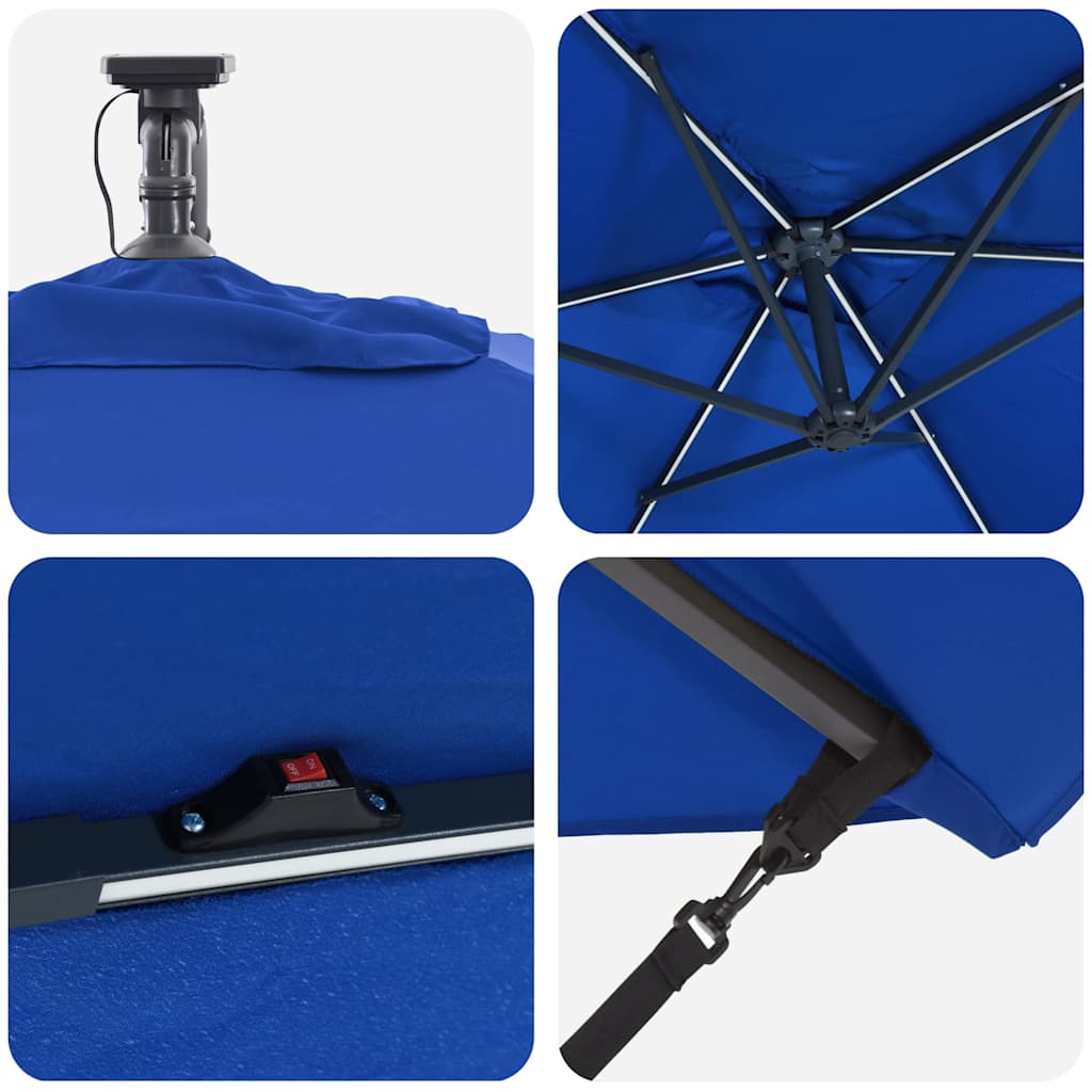 Parasol Azurblauw 294 x 200 x 270 cm Polyester en Aluminium is nu te koop bij PeponiXL, paradijselijk wonen!