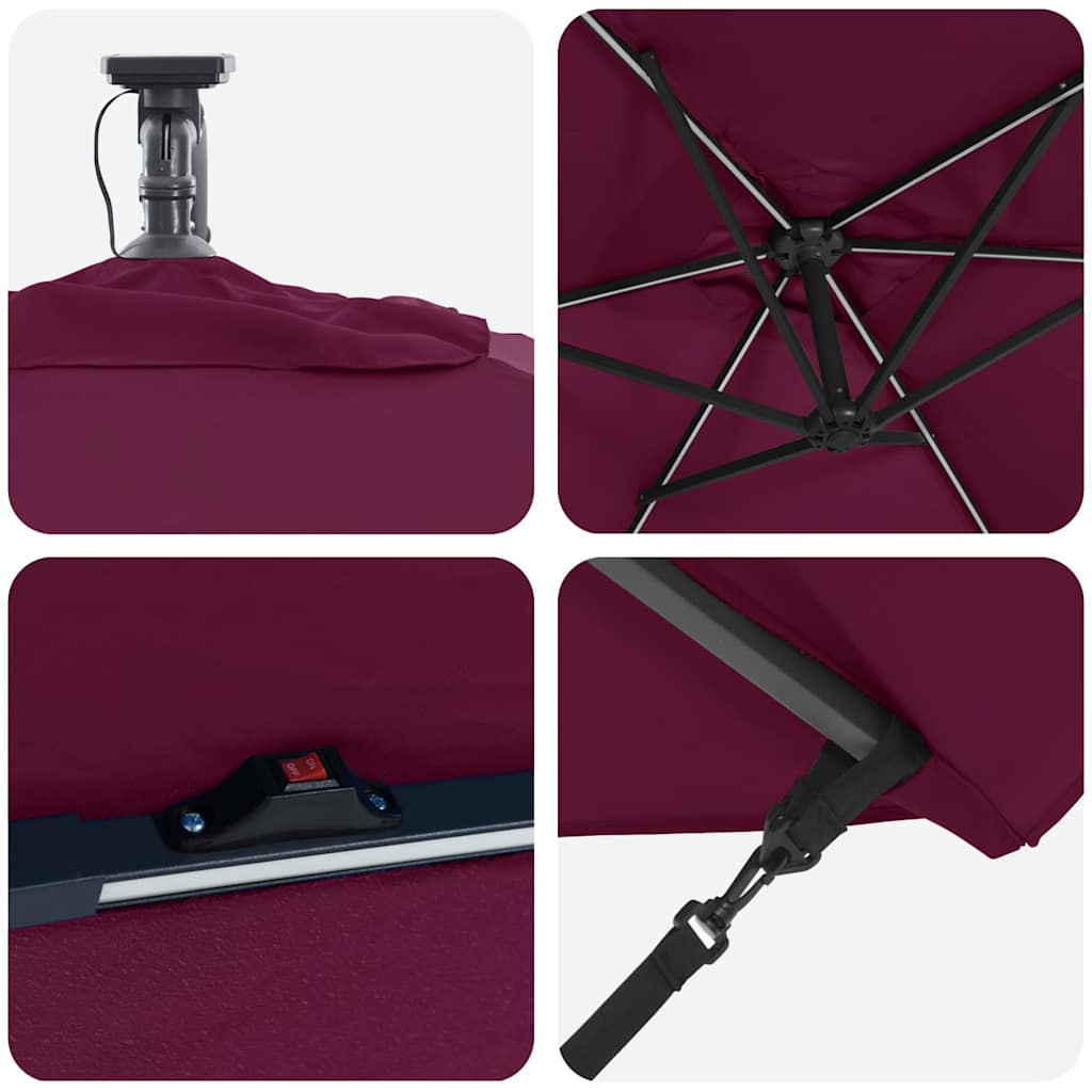 Parasol Bordeaux Rood 294 x 200 x 270 cm Polyester en Aluminium is nu te koop bij PeponiXL, paradijselijk wonen!