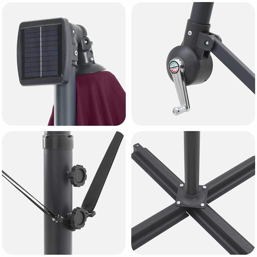 Parasol Bordeaux Rood 294 x 200 x 270 cm Polyester en Aluminium is nu te koop bij PeponiXL, paradijselijk wonen!