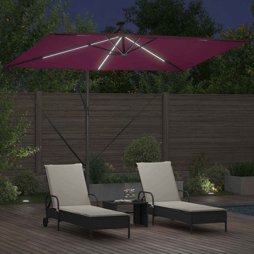 Parasol Bordeaux Rood 294 x 200 x 270 cm Polyester en Aluminium is nu te koop bij PeponiXL, paradijselijk wonen!
