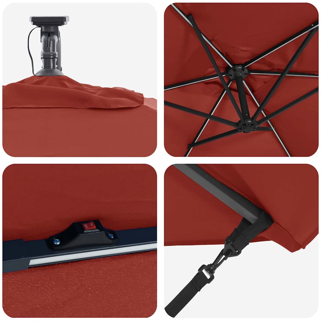 Parasol Terracotta 294 x 200 x 270 cm Polyester en Aluminium is nu te koop bij PeponiXL, paradijselijk wonen!