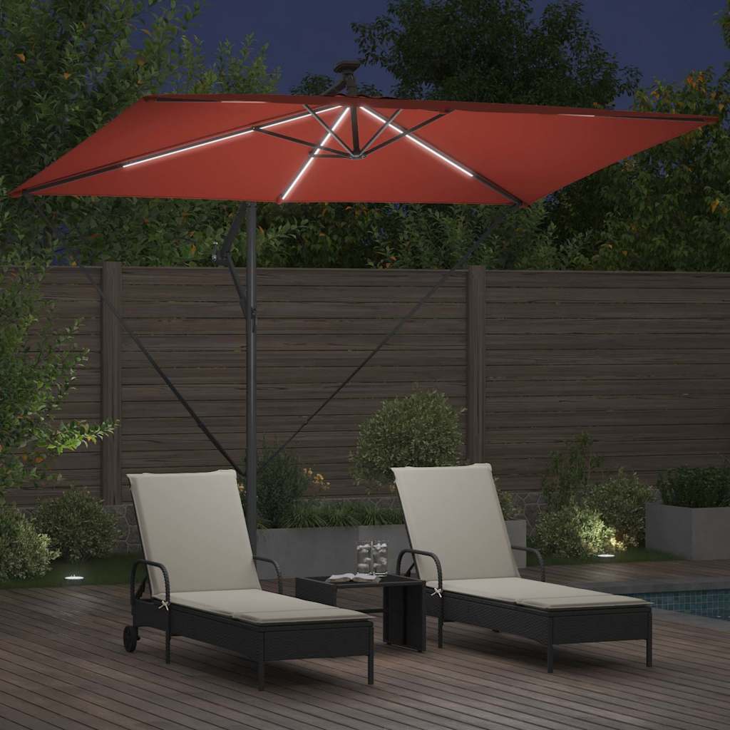 Parasol Terracotta 294 x 200 x 270 cm Polyester en Aluminium is nu te koop bij PeponiXL, paradijselijk wonen!