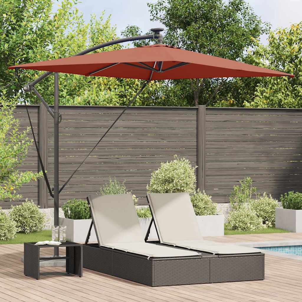 Parasol Terracotta 294 x 200 x 270 cm Polyester en Aluminium is nu te koop bij PeponiXL, paradijselijk wonen!