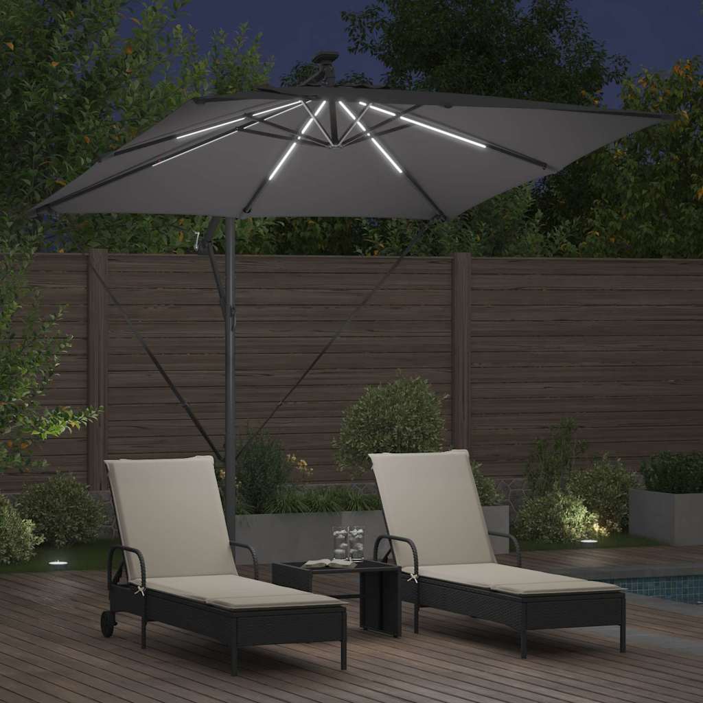 Parasol Antraciet 249 x 249 x 250 cm Polyester en Aluminium is nu te koop bij PeponiXL, paradijselijk wonen!
