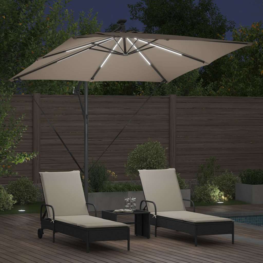 Parasol Taupe 249 x 249 x 250 cm Polyester en Aluminium is nu te koop bij PeponiXL, paradijselijk wonen!
