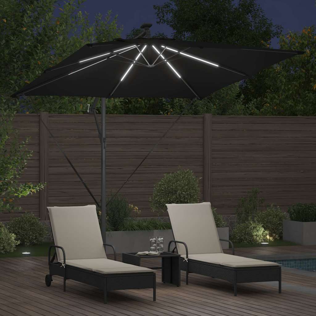 Parasol Zwart 249 x 249 x 250 cm Polyester en Aluminium is nu te koop bij PeponiXL, paradijselijk wonen!