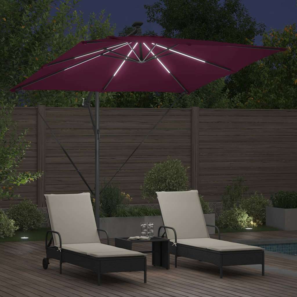 Parasol Bordeaux Rood 249 x 249 x 250 cm Polyester en Aluminium is nu te koop bij PeponiXL, paradijselijk wonen!