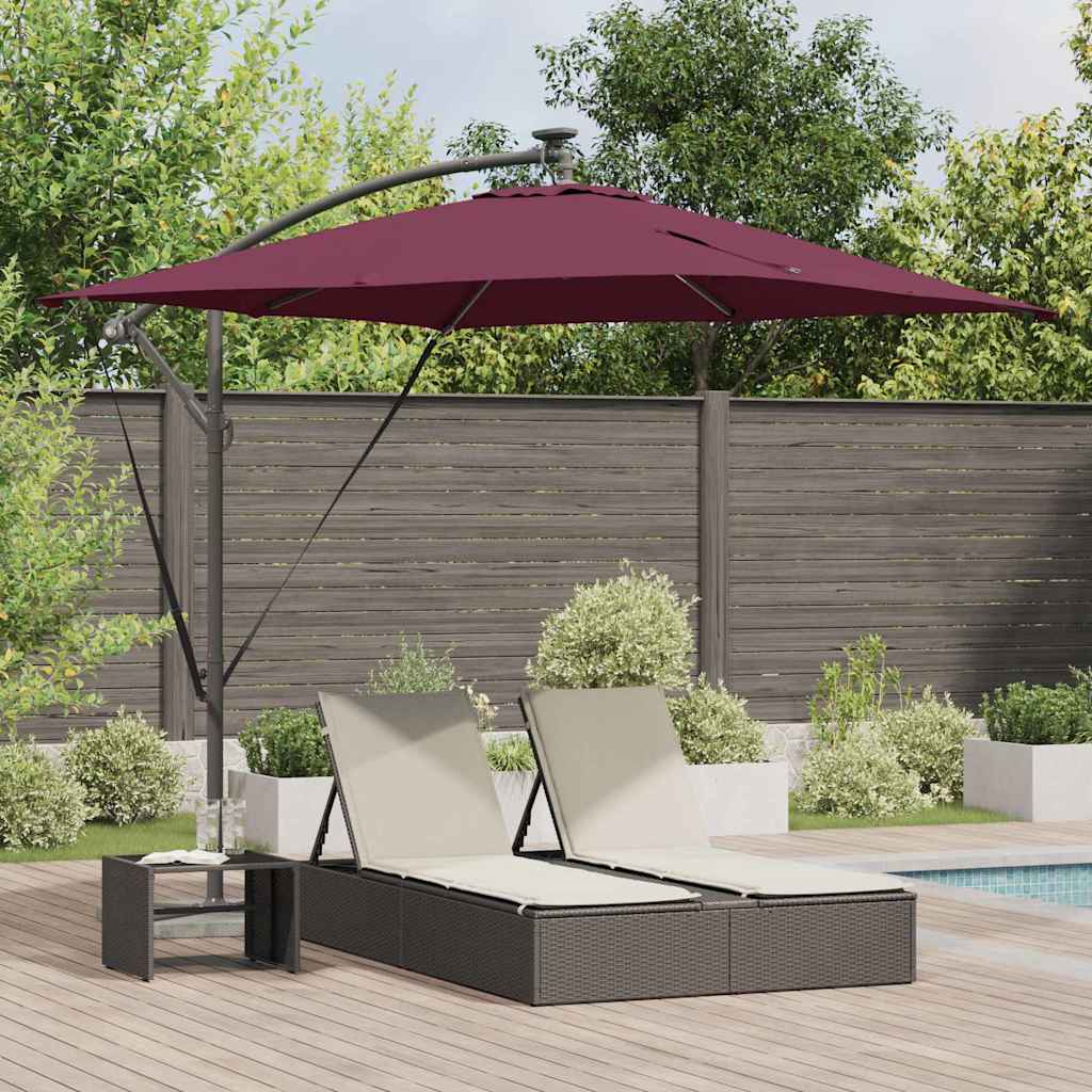 Parasol Bordeaux Rood 249 x 249 x 250 cm Polyester en Aluminium is nu te koop bij PeponiXL, paradijselijk wonen!